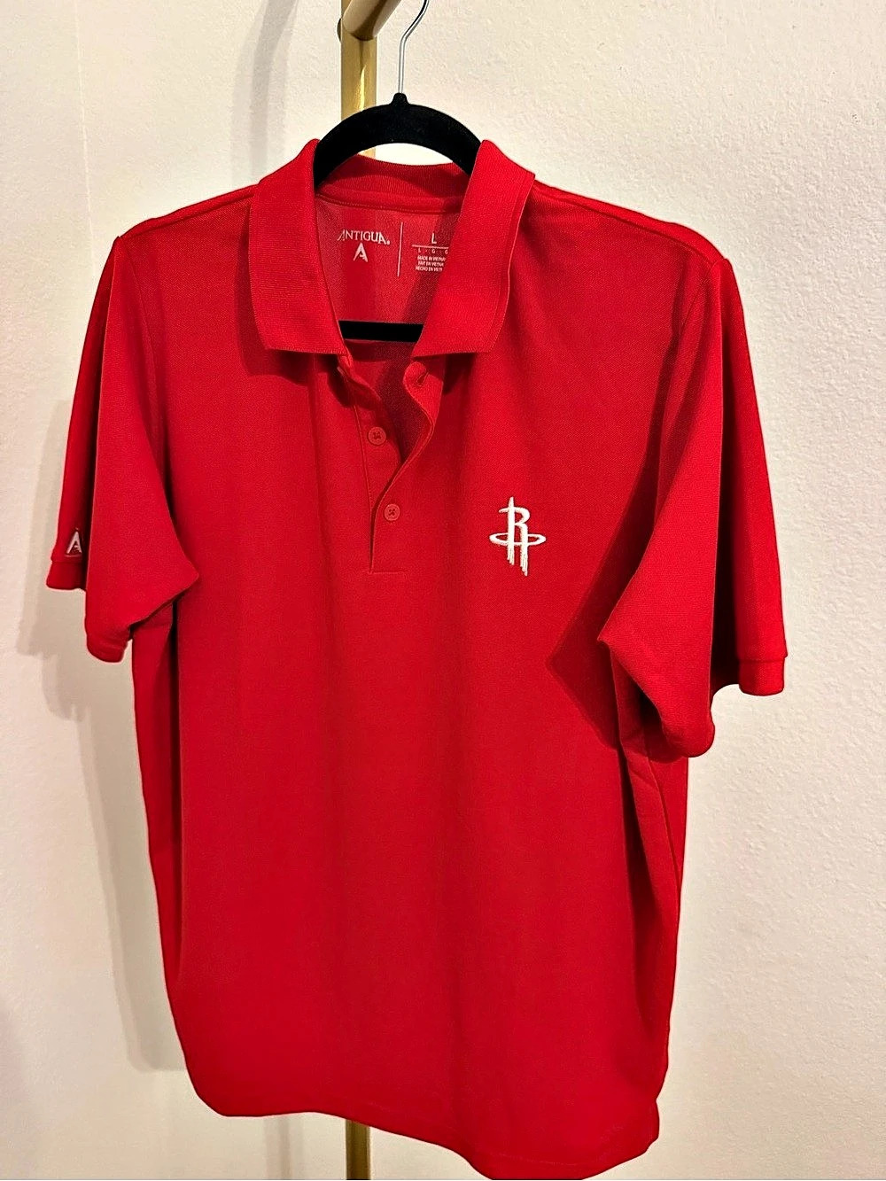 Antigua Houston Rockets Legacy Pique Polo Men's Red Size Large